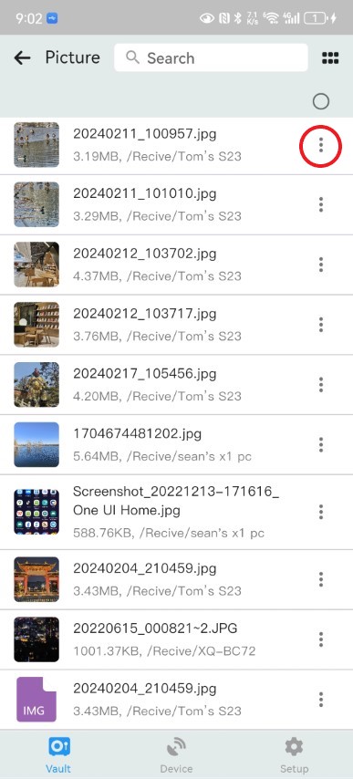 export files to phone's album